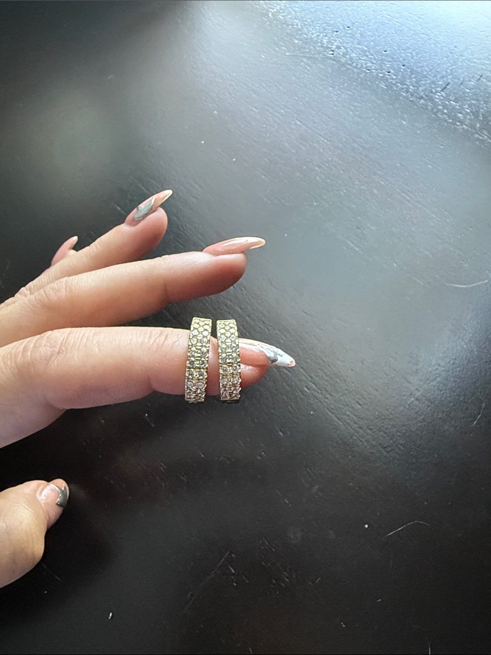 Crystal Pavé Hoop Earrings - Gold Tone